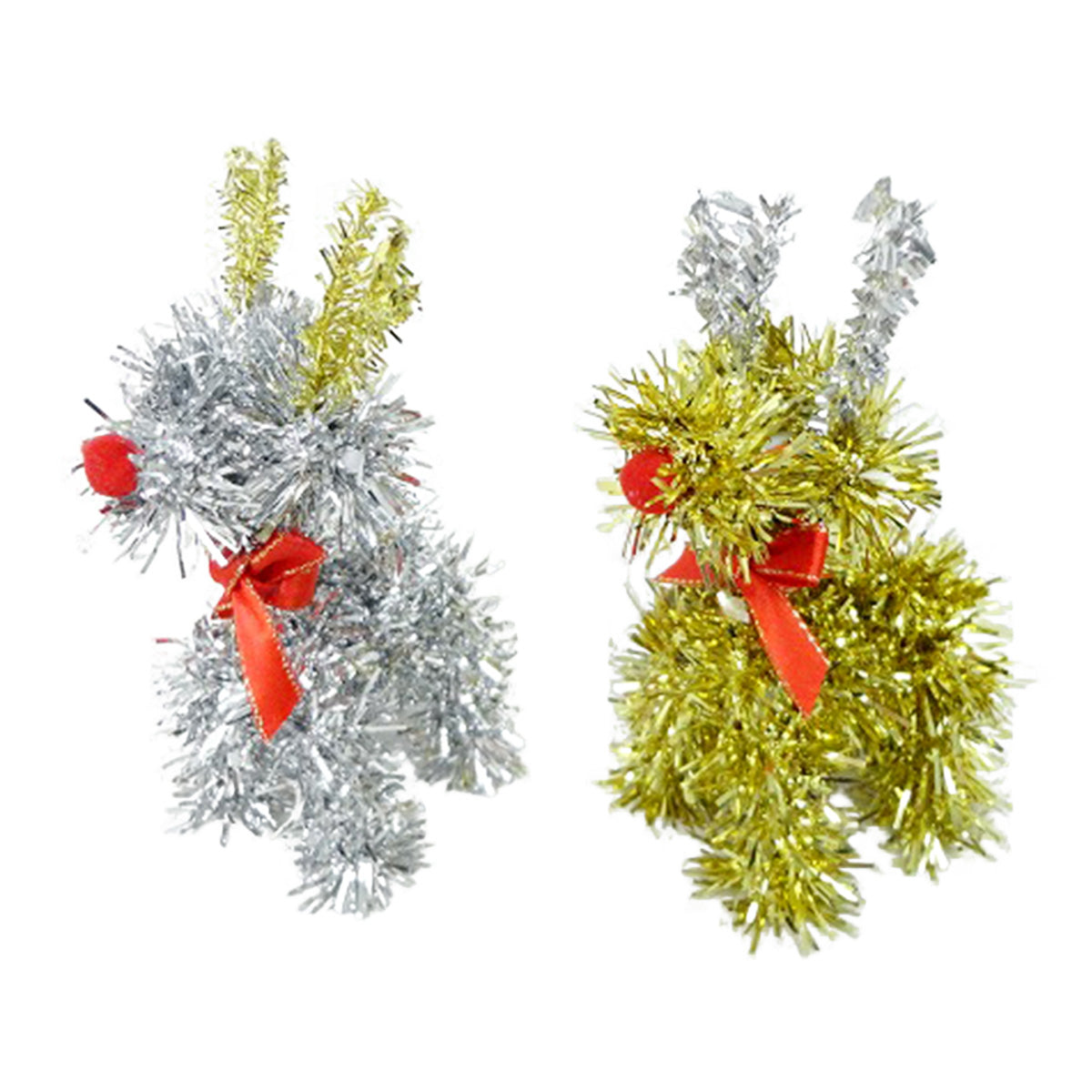 【在庫限り】置き物 クリスマス トナカイ オブジェ(ゴールド・シルバー)約H14xW5.5xD6cm 325884