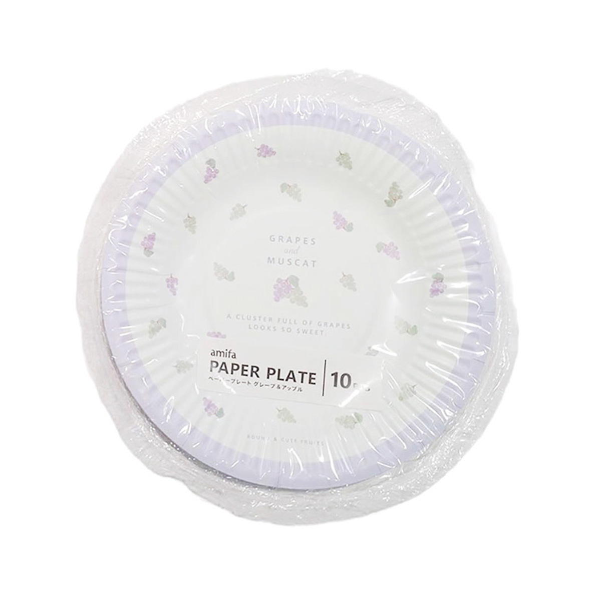 【OUTLET】ペーパープレート 10P グレープ&アップル 325992