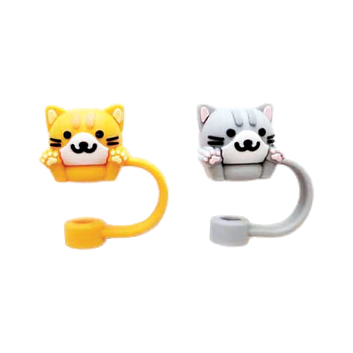 紙パック用ストローキャップ/ネコ2個 326395