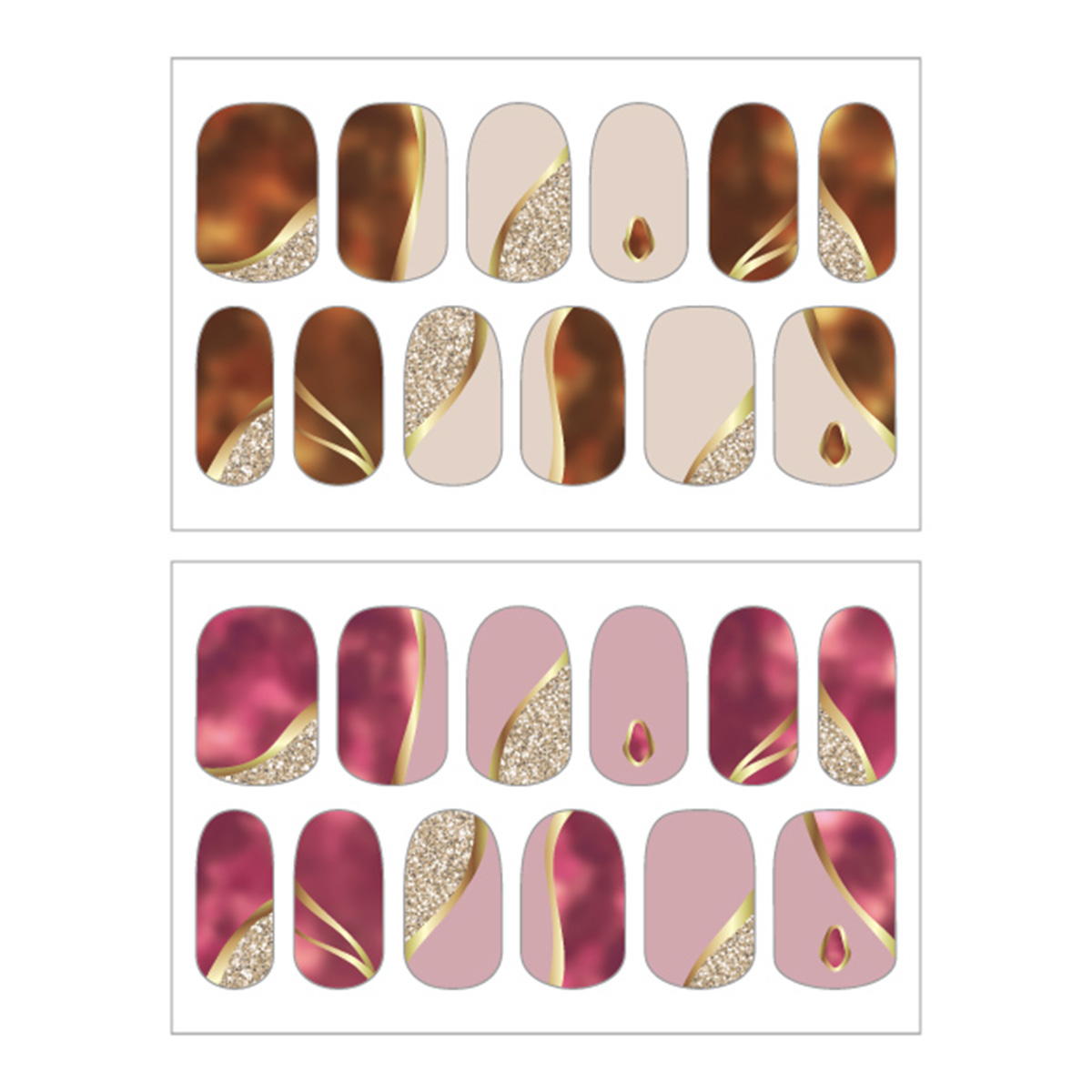 【在庫限り】ジェル風ネイルシール(ハンド) べっ甲マーブル 327216