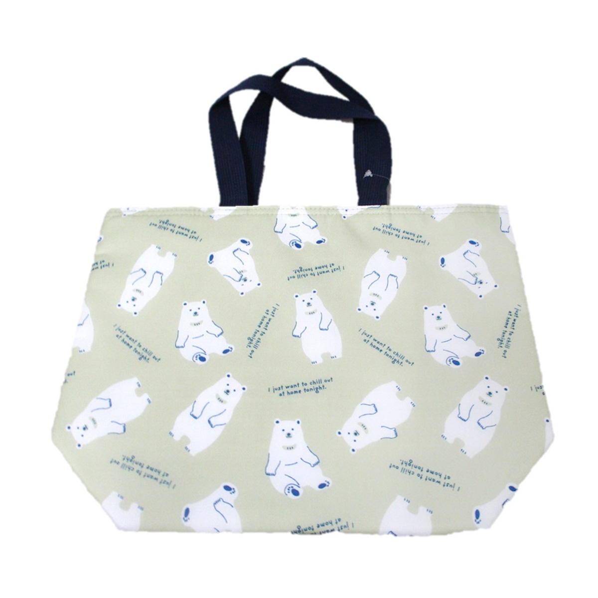 【OUTLET】クーラー舟形トートバッグ クマ柄 グリーン 327461