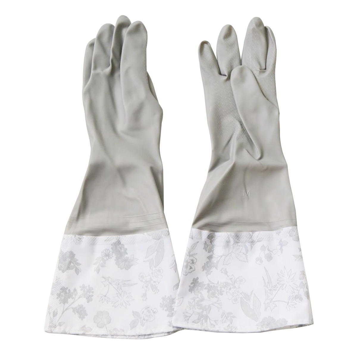 ロングゴム手袋 フラワー柄 327497