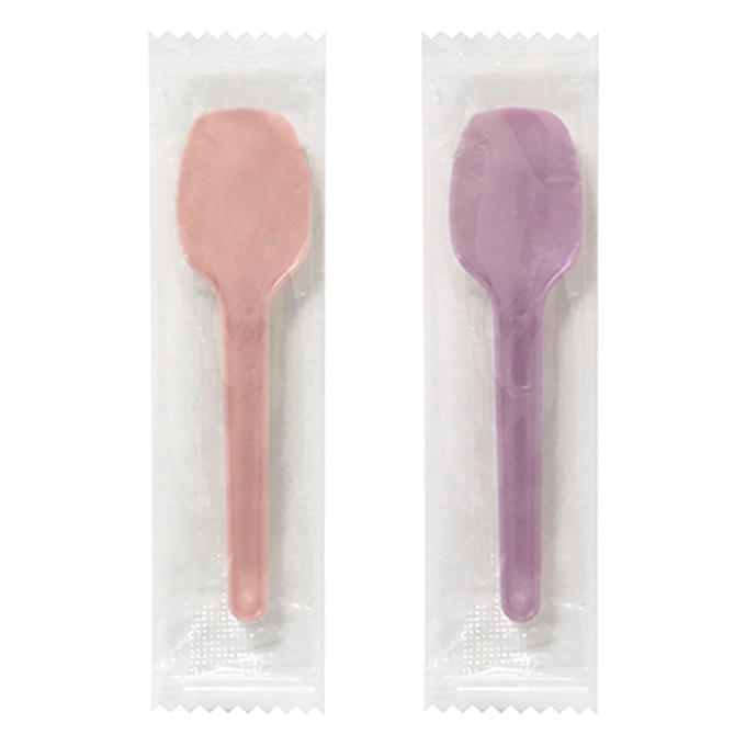 個包装ミニスプーンくすみカラー 8cm 12本 327603