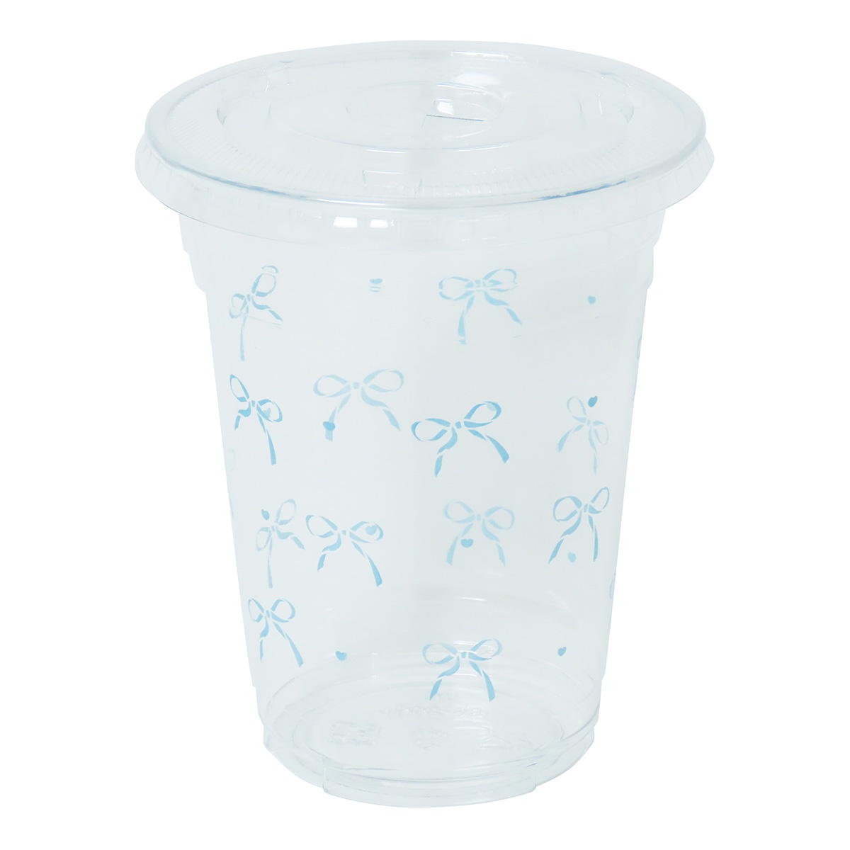 フタ付きクリアカップ リボン柄 500ml 3セット 327751