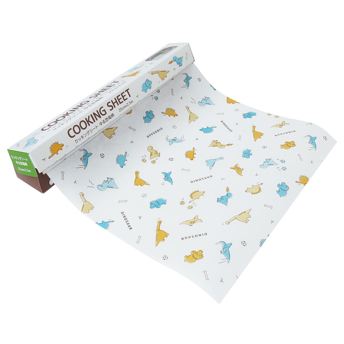 クッキングシート ゆる恐竜柄 25cm×2.5m 327752