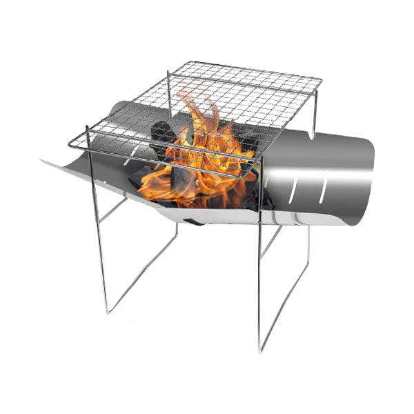 【在庫限り】【WEB限定】焚き火台 ポータブル焚き火&グリル 焼き網付き 38.5×25.5×26.5cm Montagna モンターナ 収納バッグ付 HAC3162 328526