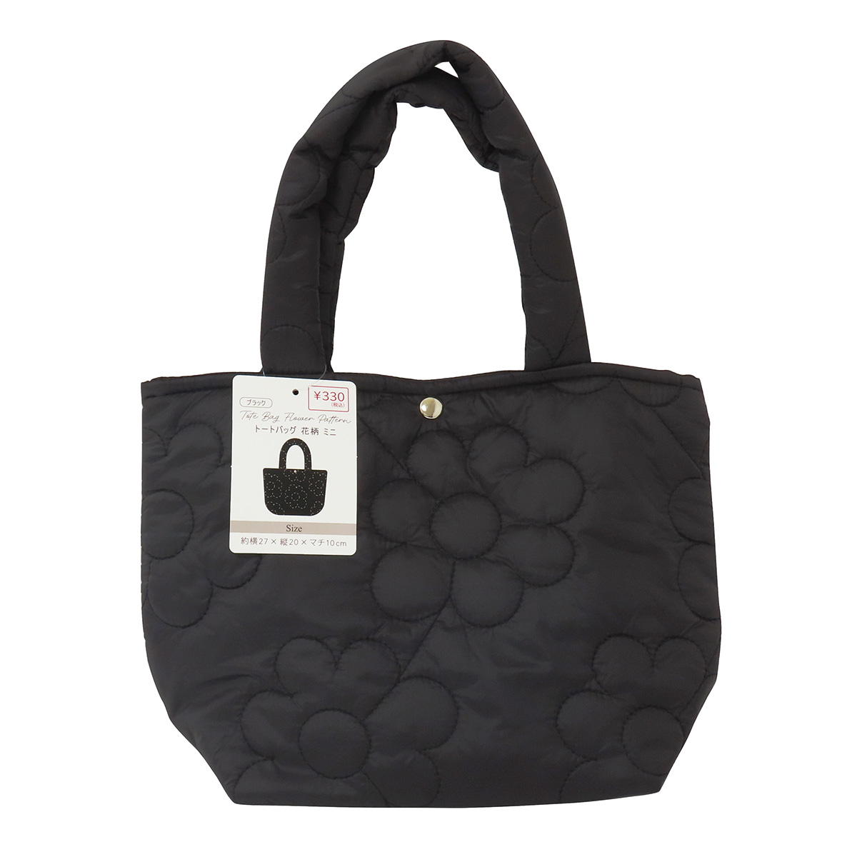 トートバッグ花柄ミニ ブラック 328708