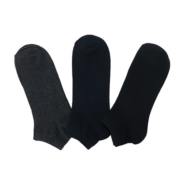靴下 ソックス スニーカーソックス メンズ 紳士用 表糸綿100% 3足セット アソート 25-27cm 328771