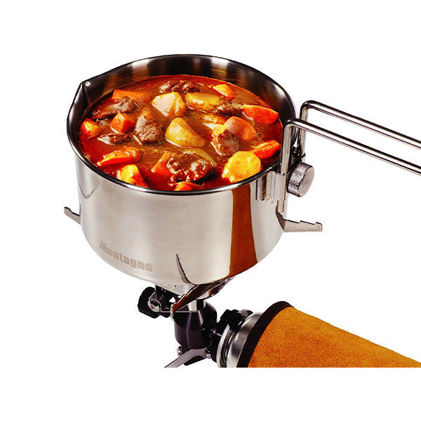 アウトドアクッカー ケトルクッカー 直径12cm 片手鍋 ステンレス 取手 フタ 収納袋付 Montagna モンターナ HAC3427 329726