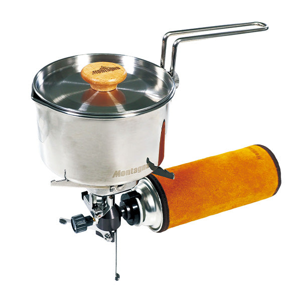 アウトドアクッカー ケトルクッカー 直径12cm 片手鍋 ステンレス 取手 フタ 収納袋付 Montagna モンターナ  HAC3427 329726