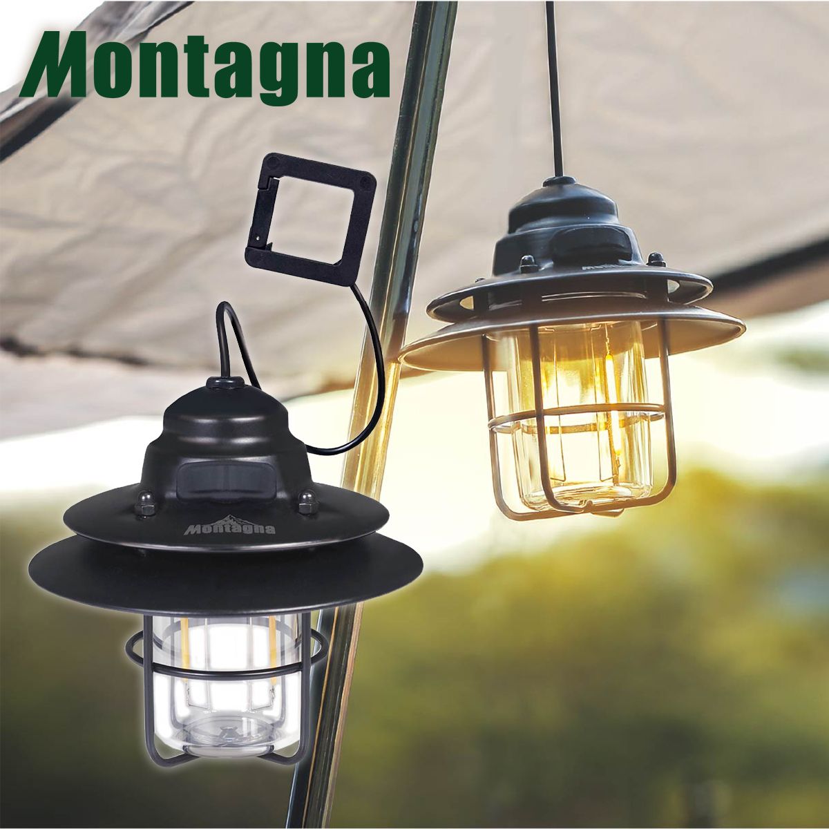 【在庫限り】ランタン アウトドア 充電式 吊り下げミニライト カラビナ付き 充電式 USB充電  Montagna モンターナ HAC3273 329749