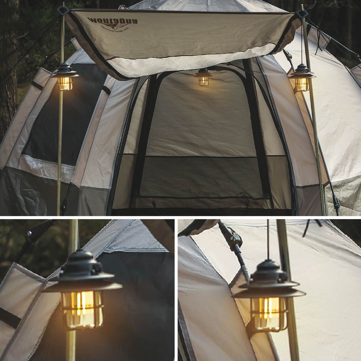 【在庫限り】ランタン アウトドア 充電式 吊り下げミニライト カラビナ付き 充電式 USB充電 Montagna モンターナ HAC3273 329749