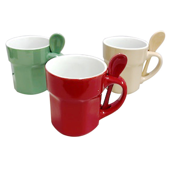 マグカップ コップ スプーン付きマグカップ ヴィンテージ調 レンジ可 食洗機可 329771
