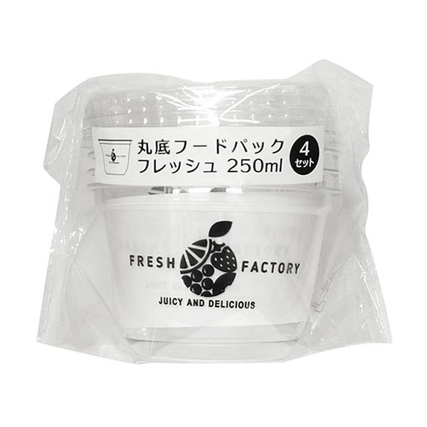 フードケース 丸底フードパックフレッシュ250ml 4P 331241