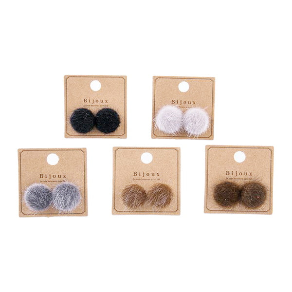 【OUTLET】ピアス フェイクファー ふわふわ 秋冬 15-197 332319