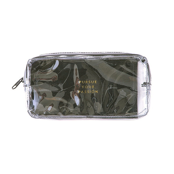 トラベルポーチ トラベル用 クリアポーチ メガネポケット付 8×16×4cm 332602