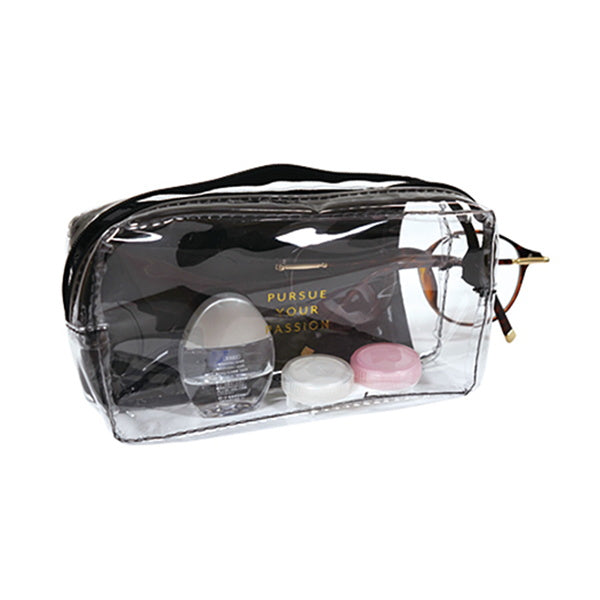 トラベルポーチ トラベル用 クリアポーチ メガネポケット付 8×16×4cm 332602