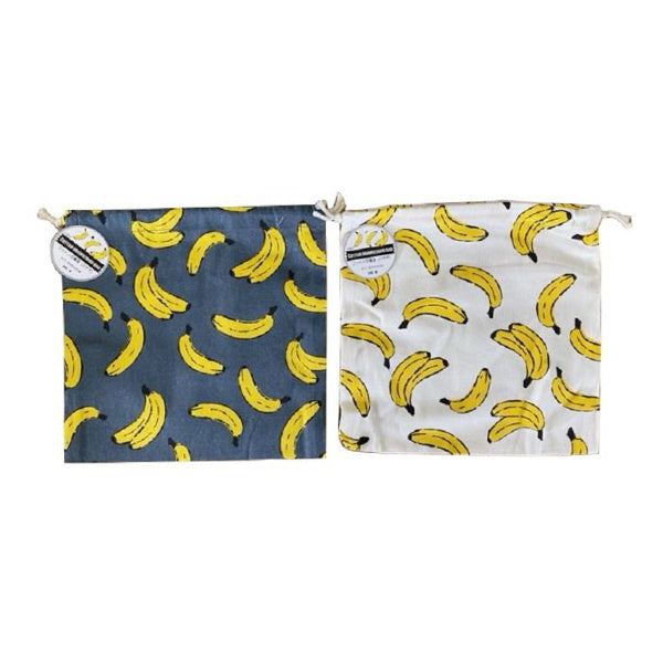 【OUTLET】巾着袋 バッグインバッグ 北欧 小物入れ コスメポーチ 化粧ポーチ コットン巾着袋 バナナ 25×25cm 332642