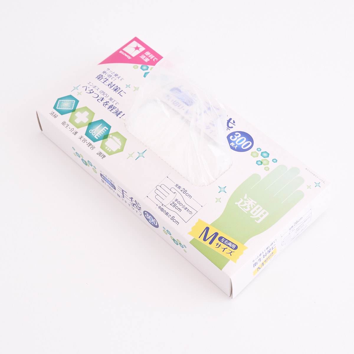 ポリエチレン手袋 使い捨て手袋 グローブ 300枚入 M 332962
