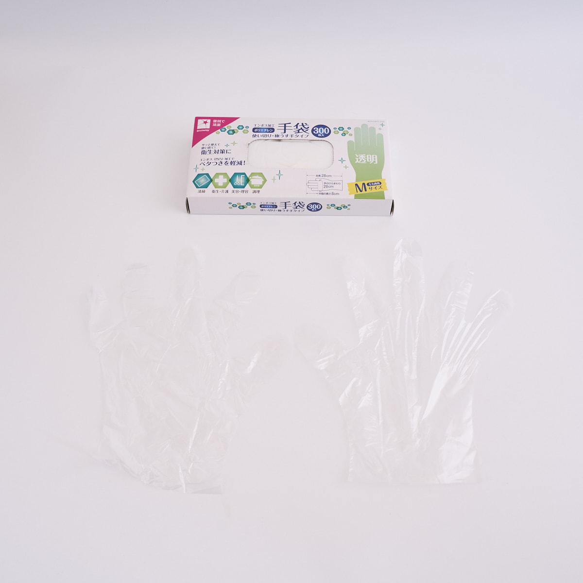 ポリエチレン手袋 使い捨て手袋 グローブ 300枚入 M 332962