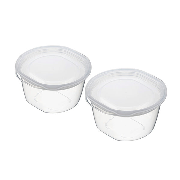食品保存容器 フードストッカー ストック容器 楽ちんパック ごはん大盛り用 2個組 クリアーホワイト 333320