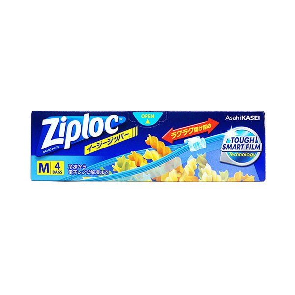 ジップロックイージージッパー 4枚 M ストックバッグ 食品保存バッグ 333323