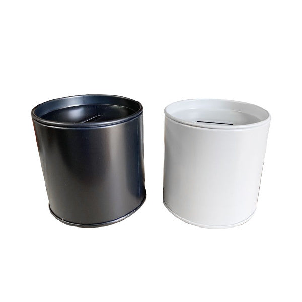 缶 フタ付貯金箱 10万 ロゴ 334559