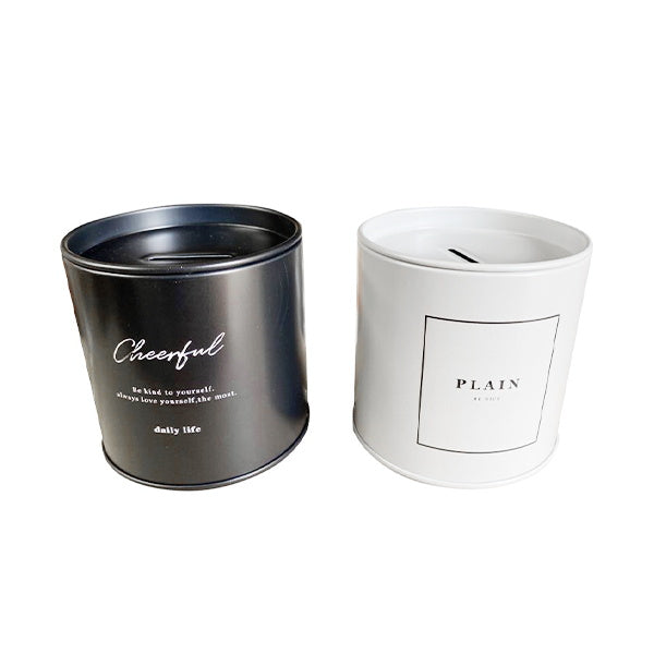 缶 フタ付貯金箱 10万 ロゴ 334559