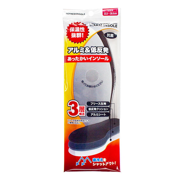 【OUTLET】アルミ低反発インソール 中敷き 女性用22?26cm フリーサイズ 335281