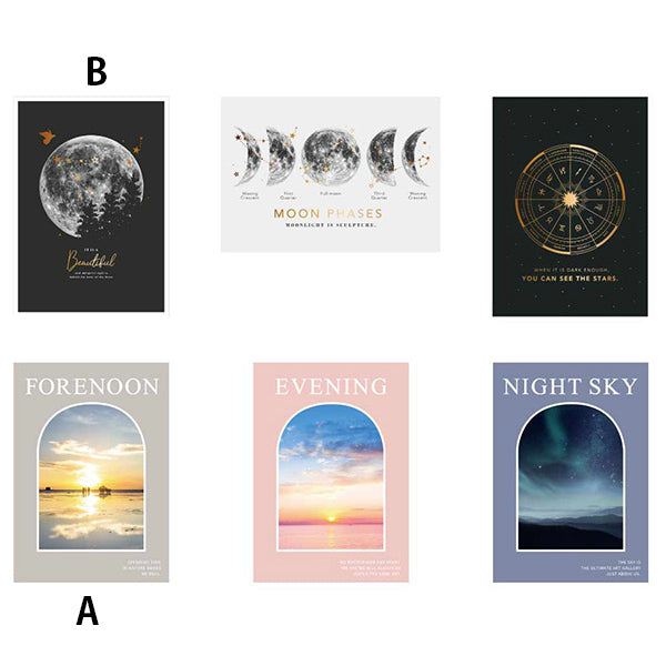 【OUTLET】ポスター インテリア おしゃれ A4サイズポスター moon&sky 3枚入り 337627