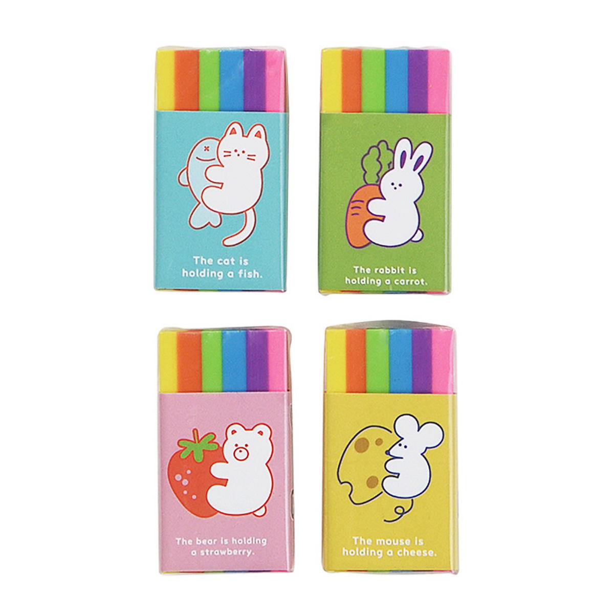 レインボー消しゴム4P 337677