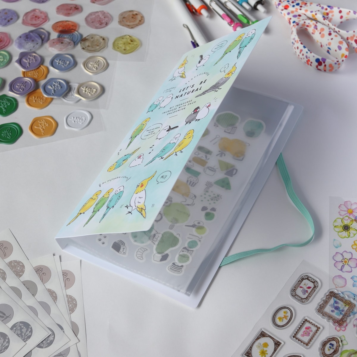 シール収納ファイル 20ポケット 水彩アニマル 338552