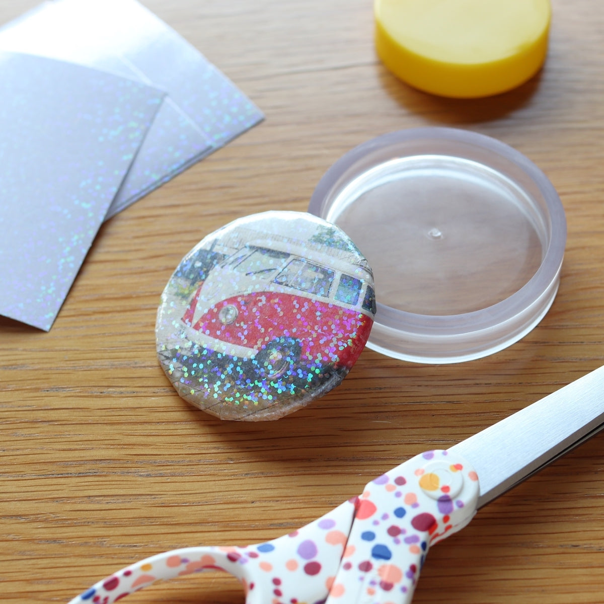 缶バッチ作成キット用透明ホログラムシール 338711