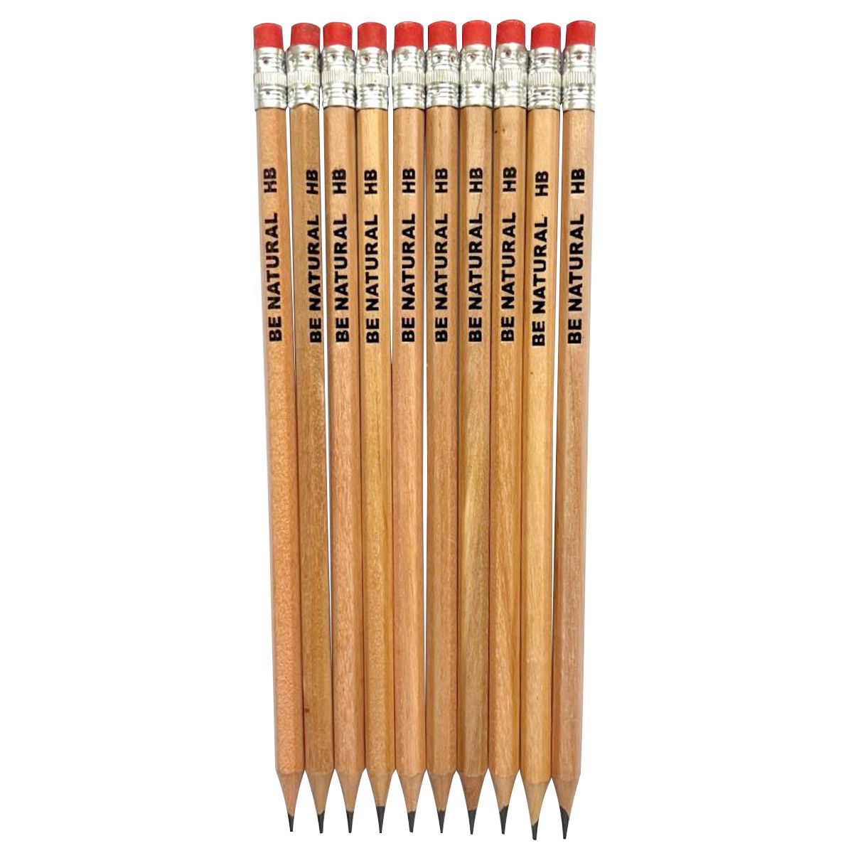 BE NATURAL 消しゴム付き鉛筆 HB 10本入 339894