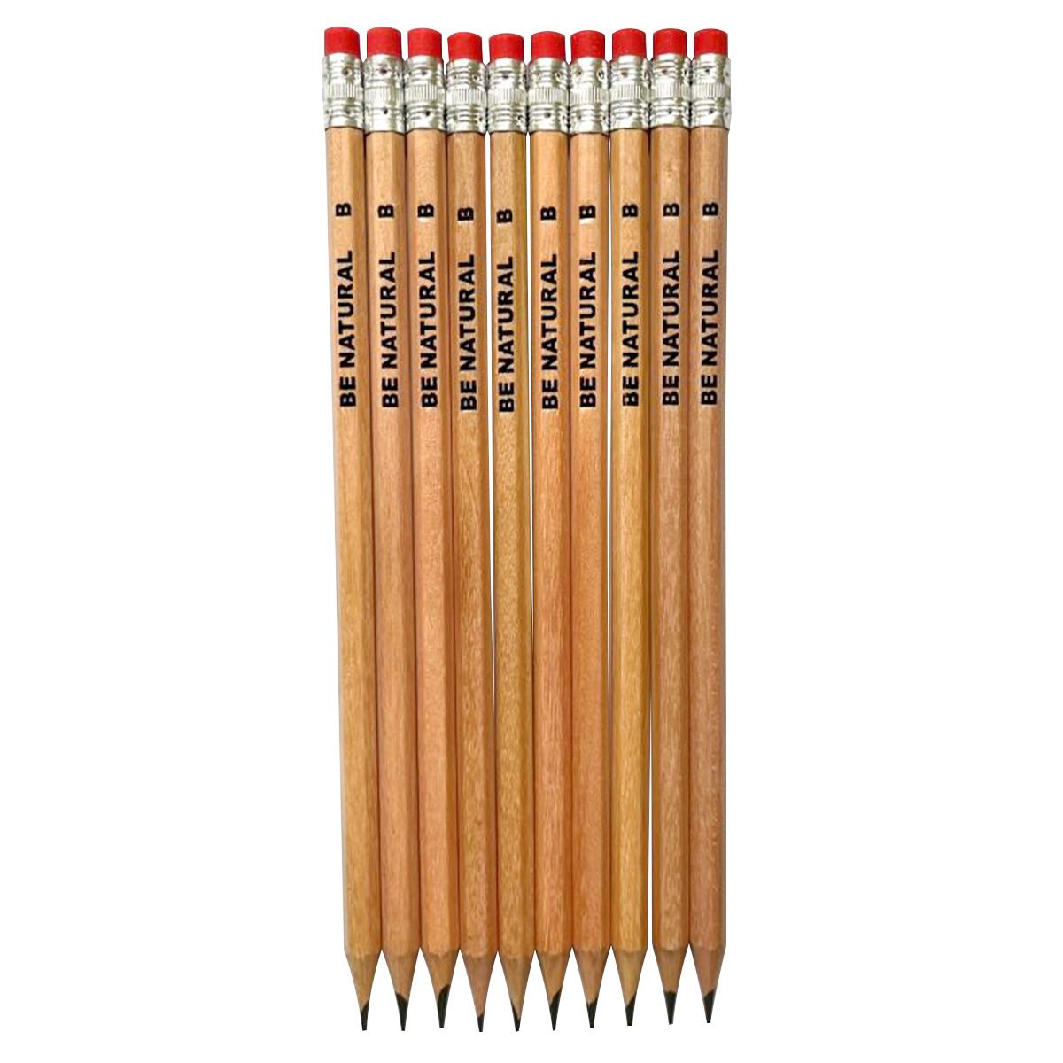 BE NATURAL 消しゴム付き鉛筆 B 10本入 339895