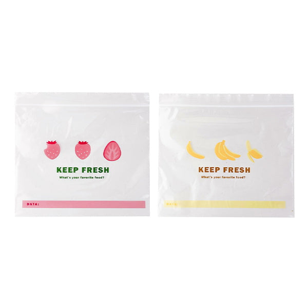 ジップバッグ ストックバッグ 食品保存バッグ デザインストックバッグM 14P フルーツ 339927