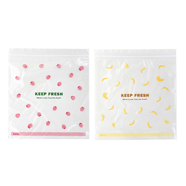 ジップバッグ ストックバッグ 食品保存バッグ デザインストックバッグ L 10P フルーツ 339928