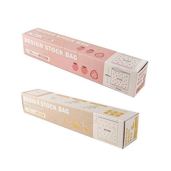 ジップバッグ ストックバッグ 食品保存バッグ デザインストックバッグ L 10P フルーツ 339928