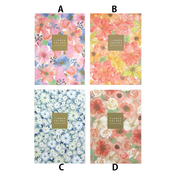 【OUTLET】便せん 花柄 おしゃれ フラワーカラーズ A5便箋 20枚 340240