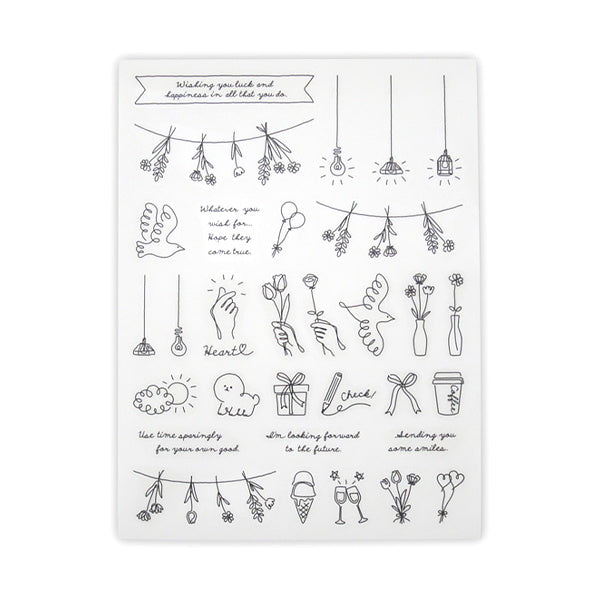 フィルムダイカットシール ラインアート 62片 340323