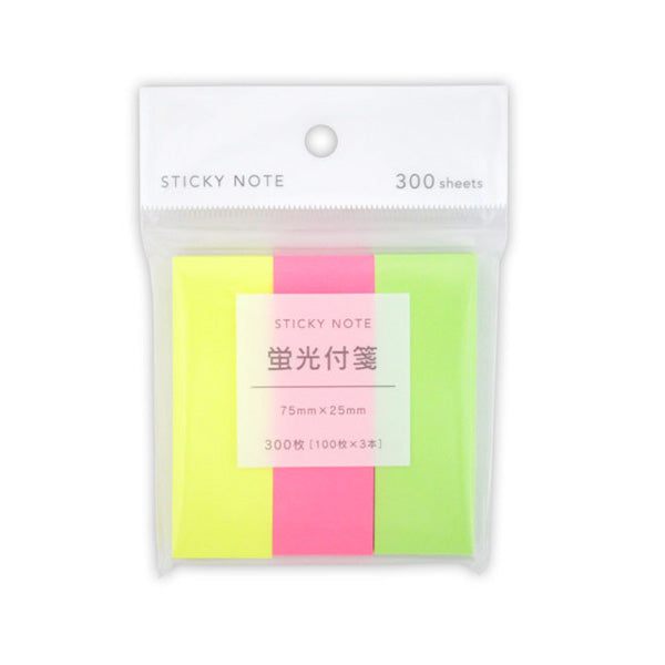 FIT MEMO 蛍光付箋 100枚 3本入 340551