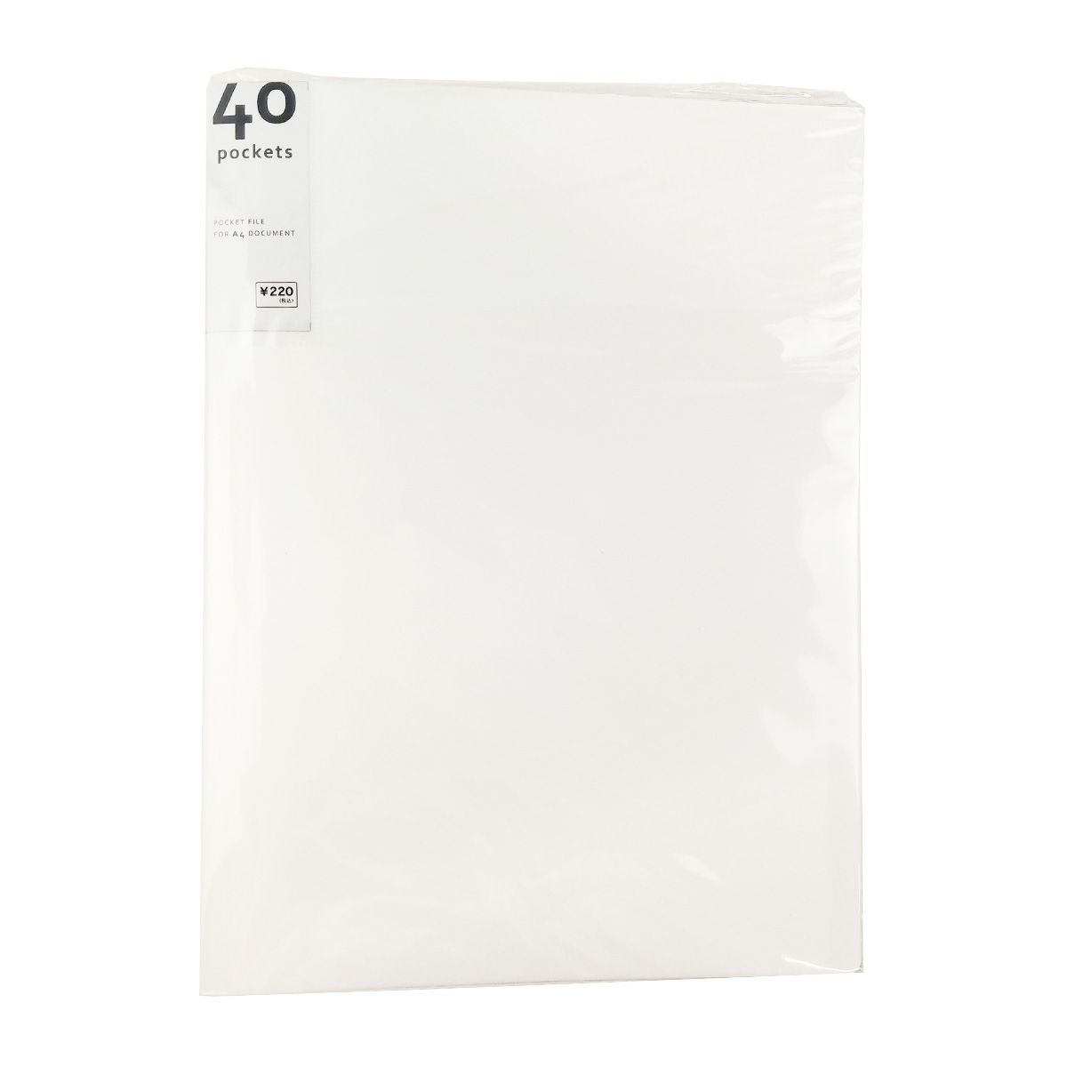 ポケットファイル クリアーファイル A4 40P ホワイト/CF40A4WH 340587