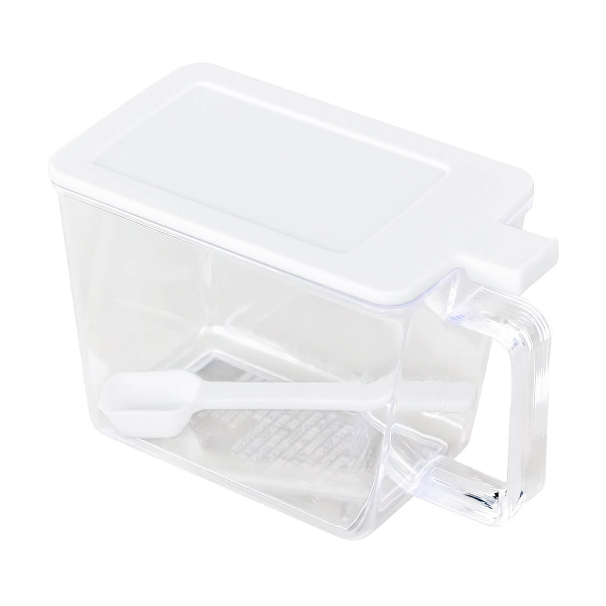 調味料ケース 調味料入れ 調味料ホルダー シュガーケース 砂糖 塩 ソルトケース スマートポット800ml スプーン付 白 340653