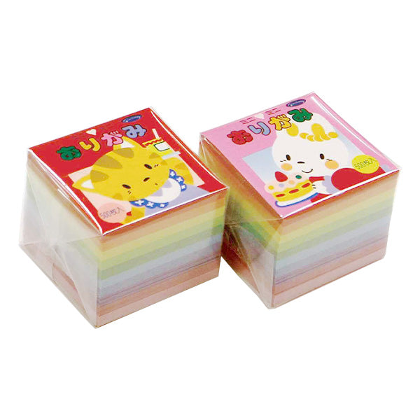 折り紙 折紙 オリガミ ミニミニおりがみ 10色 500枚 4×4cm 2柄込み 340737