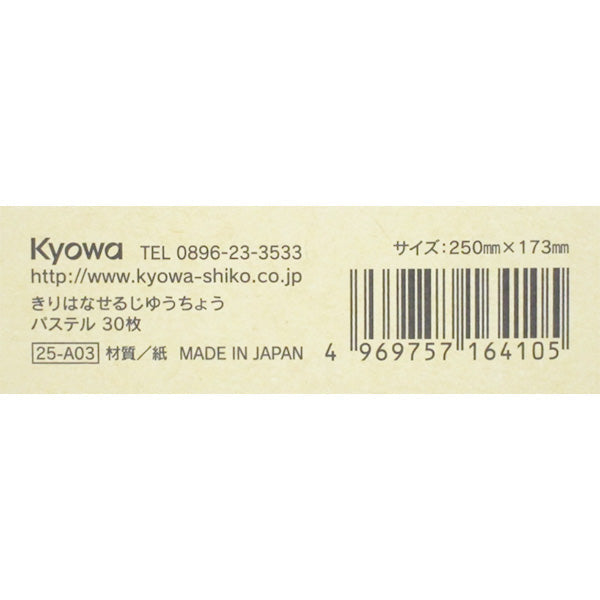 きりはなせるじゆうちょう パステル 30枚 340919
