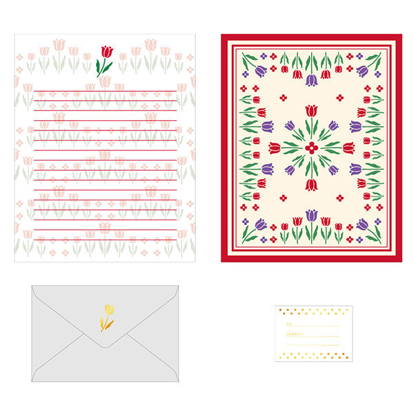 レターセット レトロフラワー 340974