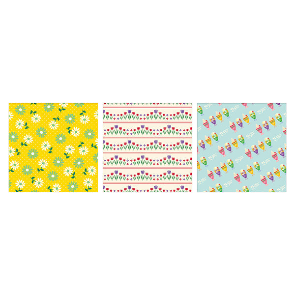 デザインペーパー 9P トレーシングペーパー レトロフラワー 340980