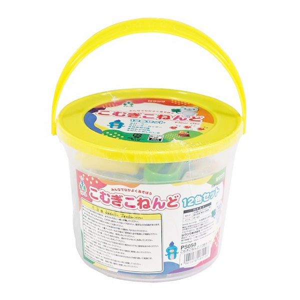 【OUTLET】こむぎ粘土 小麦粘土 クツワ バケツ入りこむぎこねんど 12色 抜き型付 340989