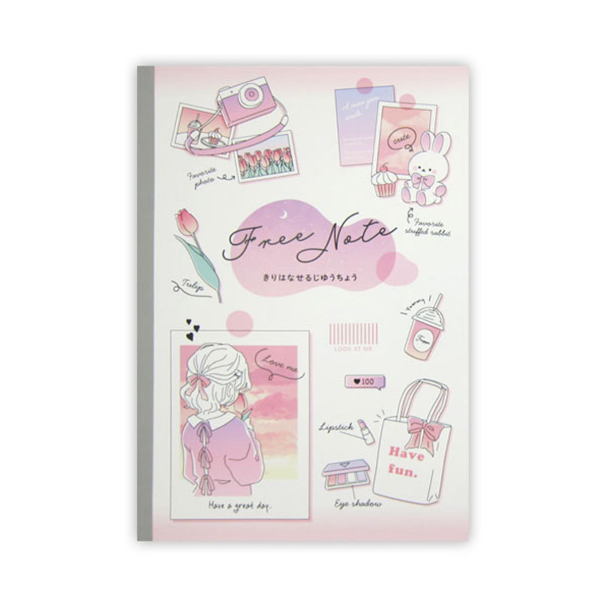 自由帳 おえかきノート 無地ノート きりはなせるじゆうちょう ガーリー 50枚 341054