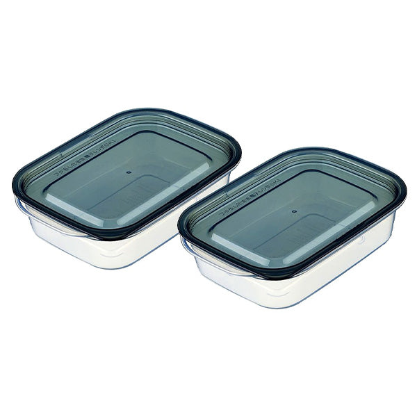 食品保存容器 楽ちんパック 浅型 290ml 2個組 ブラック 341070